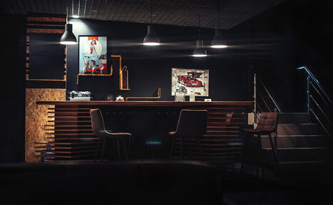 Арендовать Брутальный лофт с барной стойкой