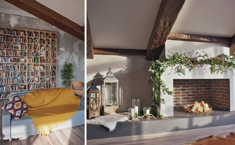 Арендовать Зал Альпы Интерьерный зал в стиле шале