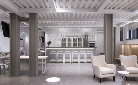 Арендовать Светлый зал с барной стойкой