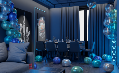 Арендовать Детройт. Яркий лофт в синих тонах