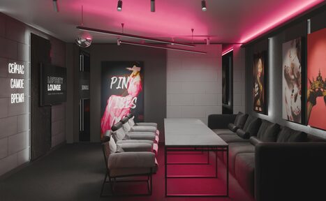 Арендовать Серый лофт с камином с верандой на крыше