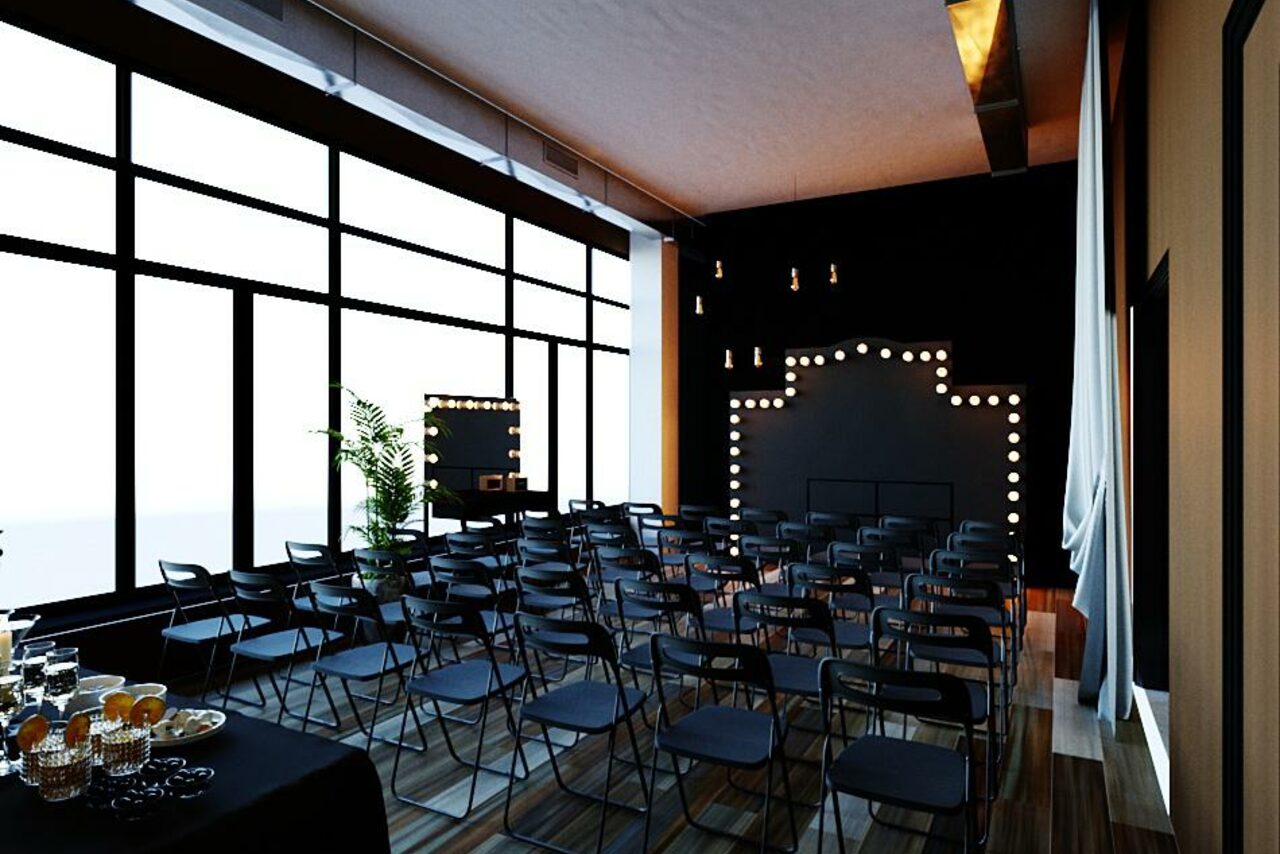 Арендовать Apriori Photo Темный лофт с панорамными окнами