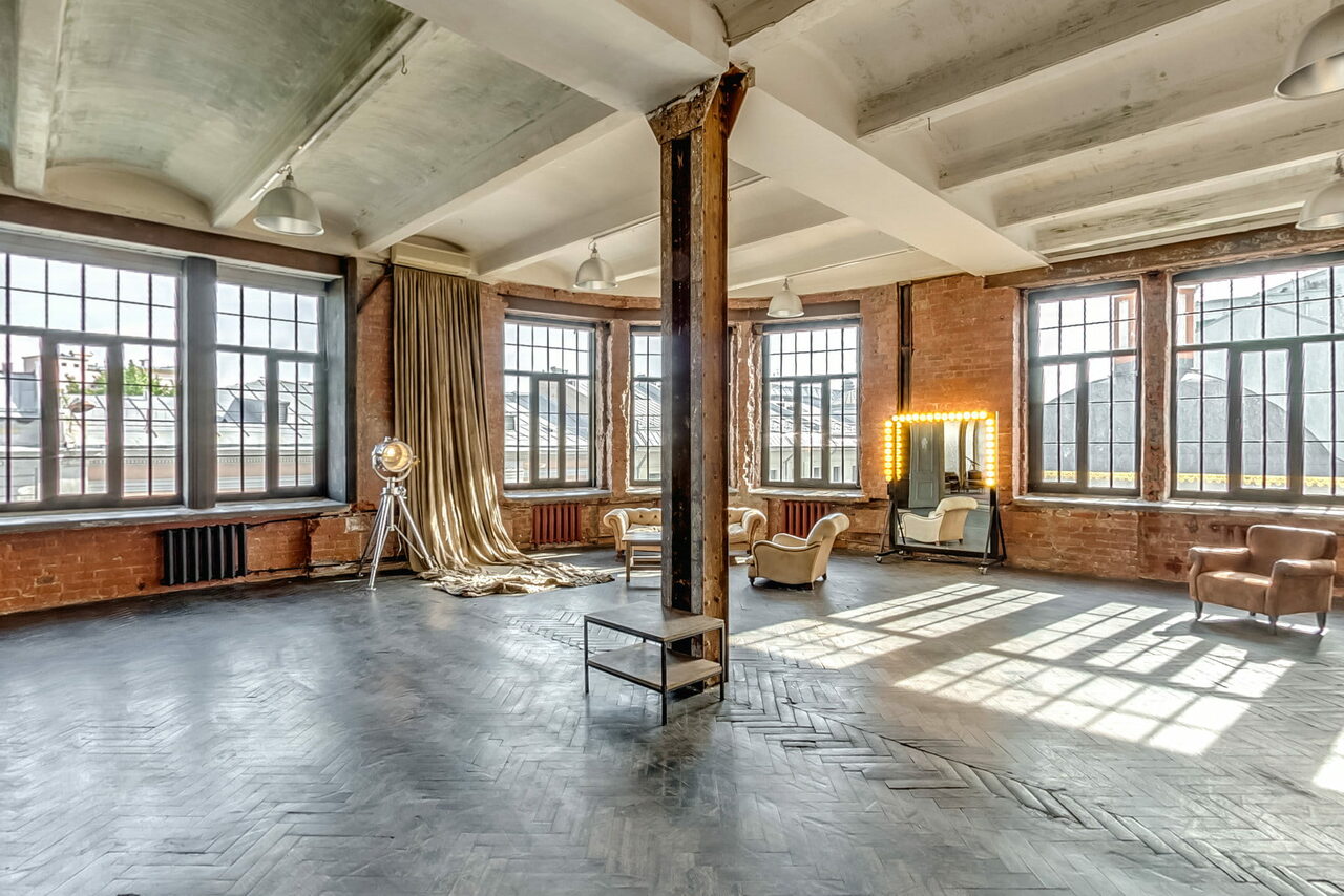 Арендовать Фотофактура. Лофт-пространство из двух смежных залов