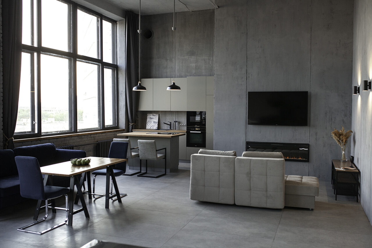 Арендовать Mirseliz Лофт в серых тонах