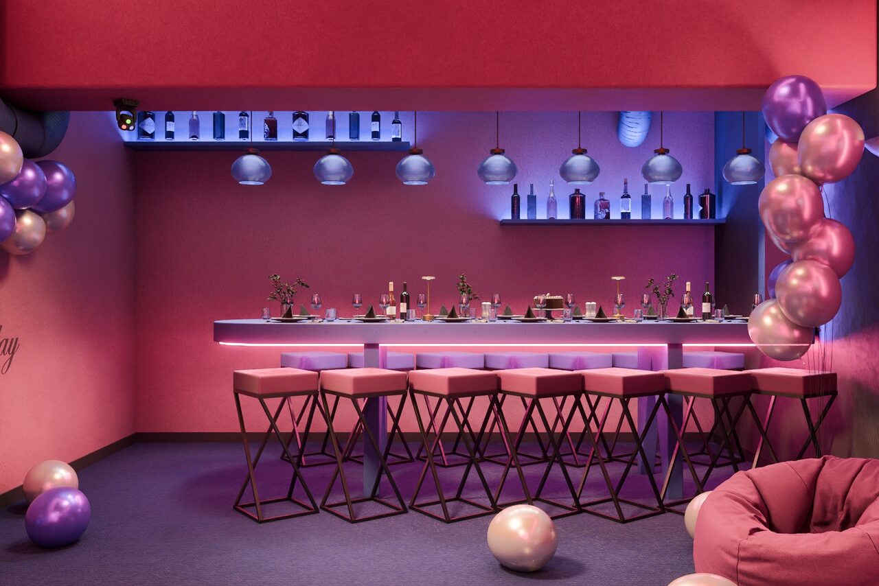 Арендовать Лофт-центр Б69. Зал Неон бар с верандой на крыше