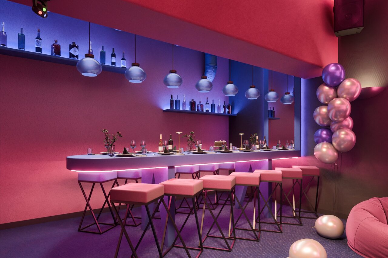 Арендовать Лофт-центр Б69. Зал Неон бар с верандой на крыше