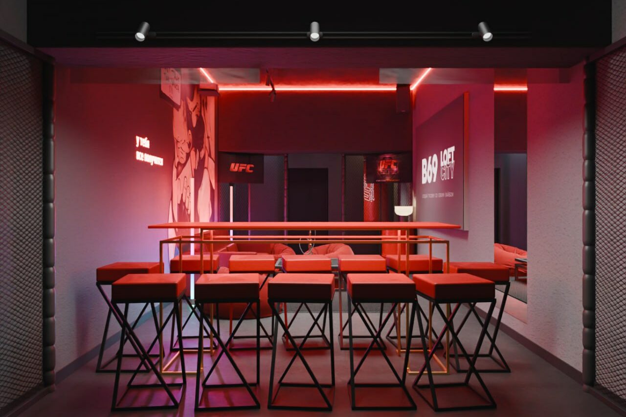 Арендовать Лофт-центр Б69. Зал UFC с верандой на крыше