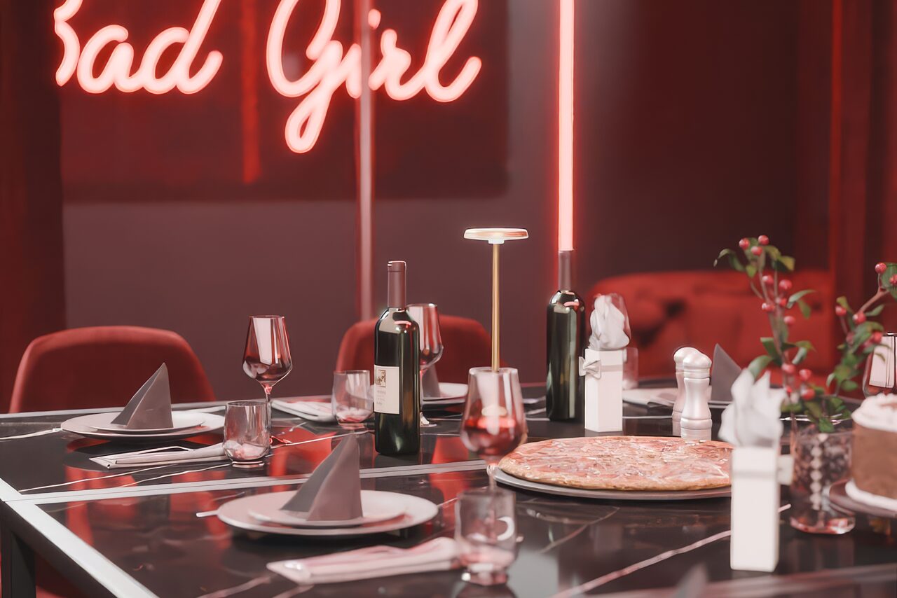 Арендовать ИглуБар. Bad girl. Тёмный лофт-зал в красных оттенках 