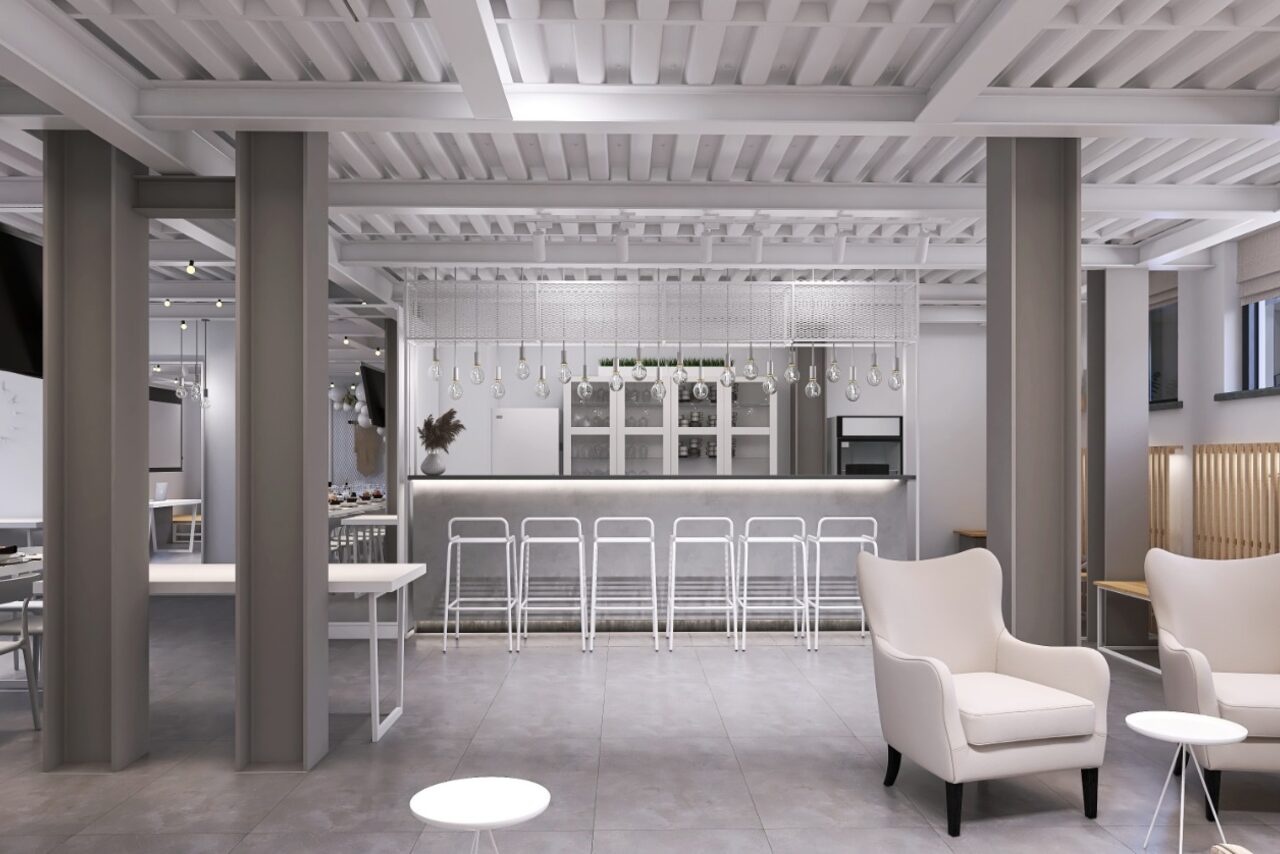 Арендовать Светлый зал с барной стойкой