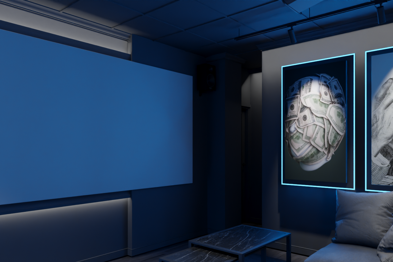 Арендовать Детройт. Яркий лофт в синих тонах