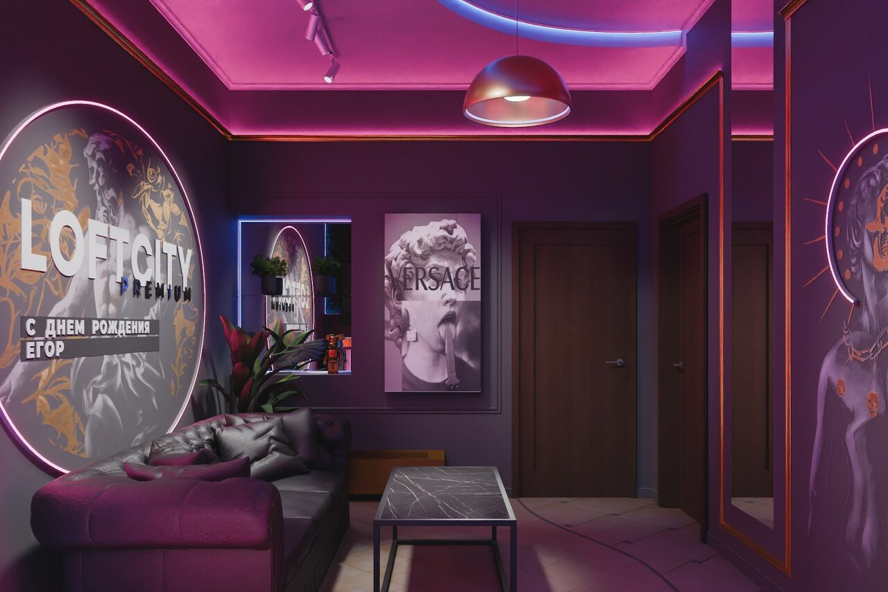 Арендовать ИглуЛофт. Свифт. Античный лофт-зал с неоном