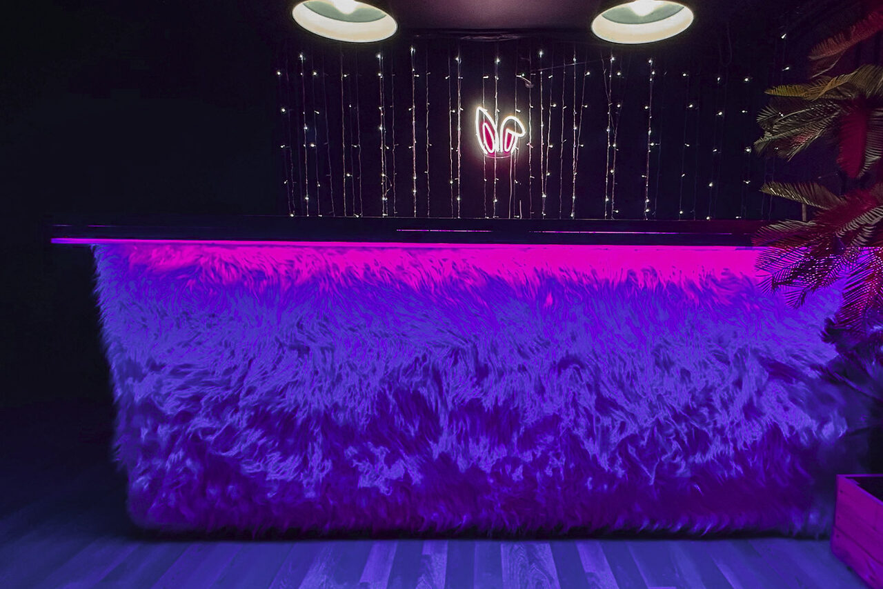 Арендовать Тёмный неоновый лофт с проектором