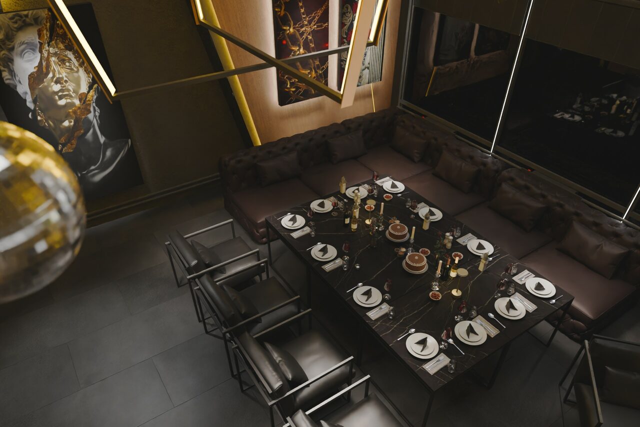 Арендовать Дизайнерский лофт в темных тонах с верандой на крыше