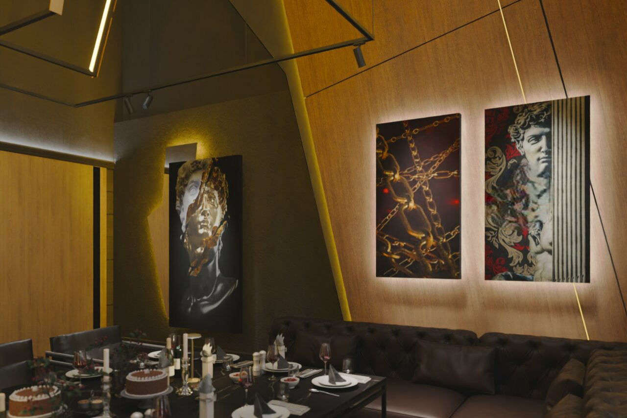 Арендовать Дизайнерский лофт в темных тонах с верандой на крыше