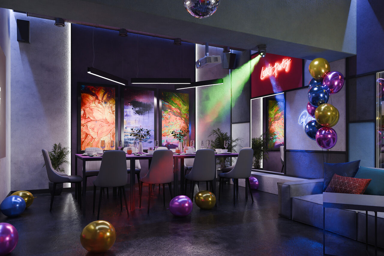 Арендовать Лофт-центр Б69. Зал Киберпанк с верандой на крыше