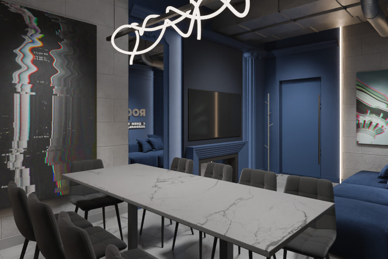 Арендовать ИглуЛофт. Айсберг. Лофт-зал в глубоких синих тонах