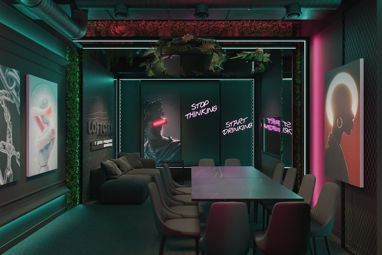 Арендовать  ИглуЛофт. Атлантида. Лофт с зеленью и неоном