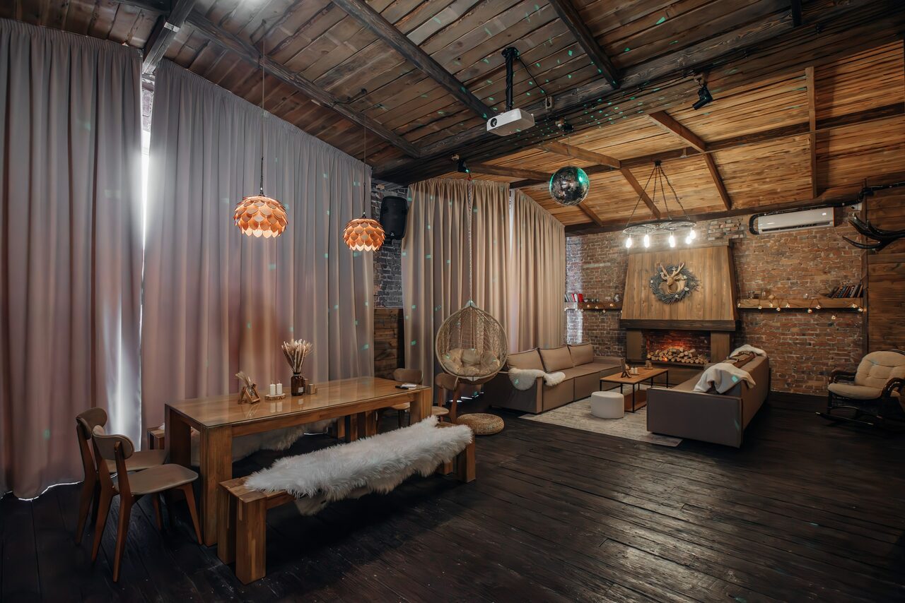 Арендовать Шале. Стилизованный лофт с камином