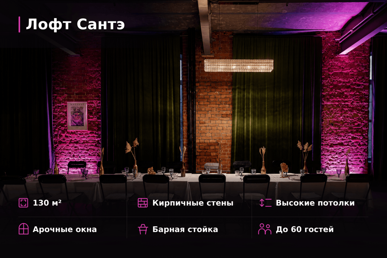 Арендовать Пространство Меморис, зал Сантэ
