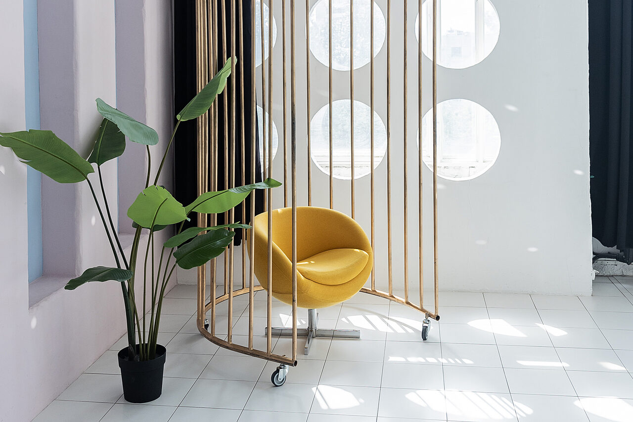 Арендовать Белый лофт с пальмой